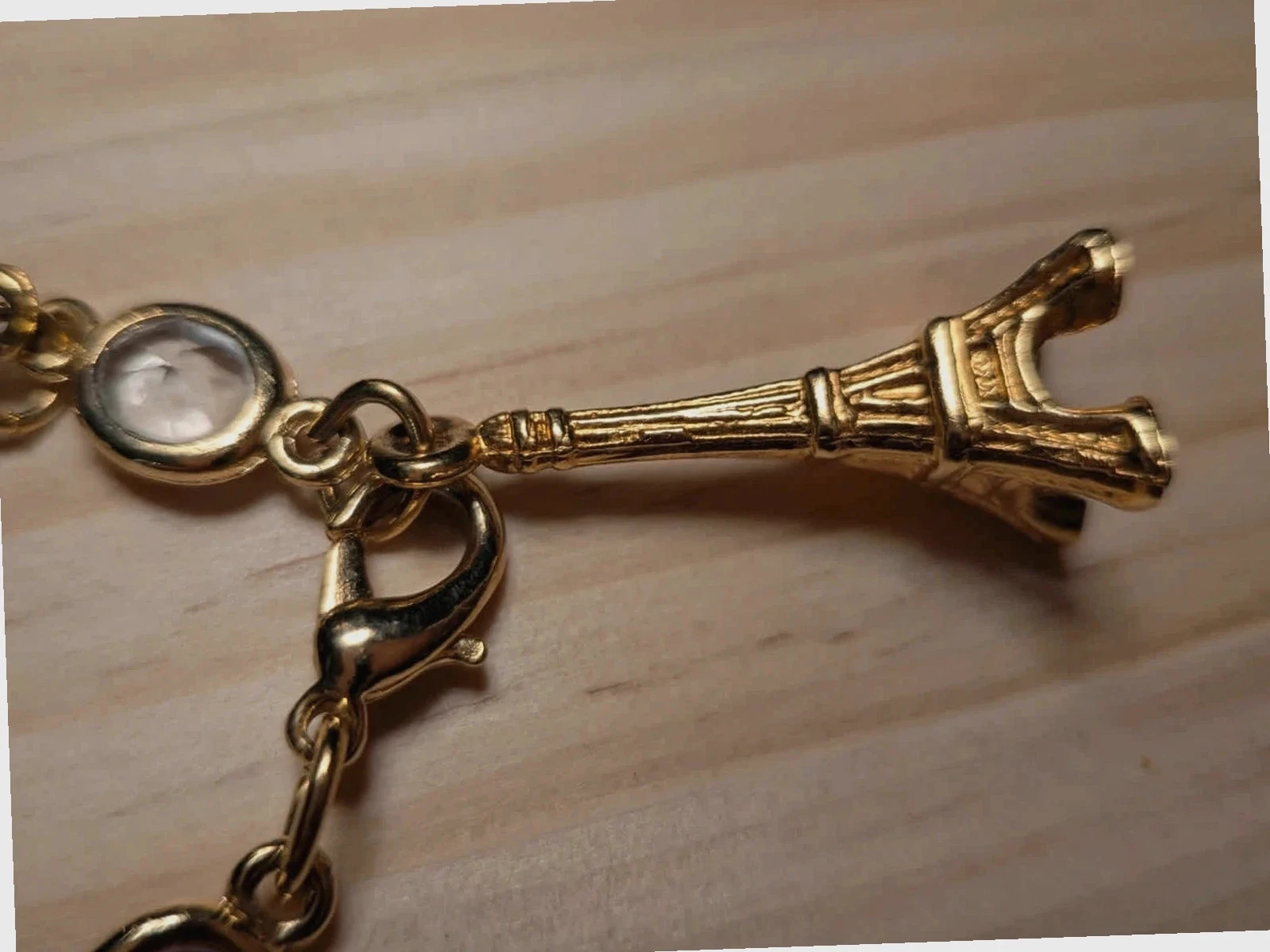 Pulseira rivière banhada a ouro + charm Paris – photo 2